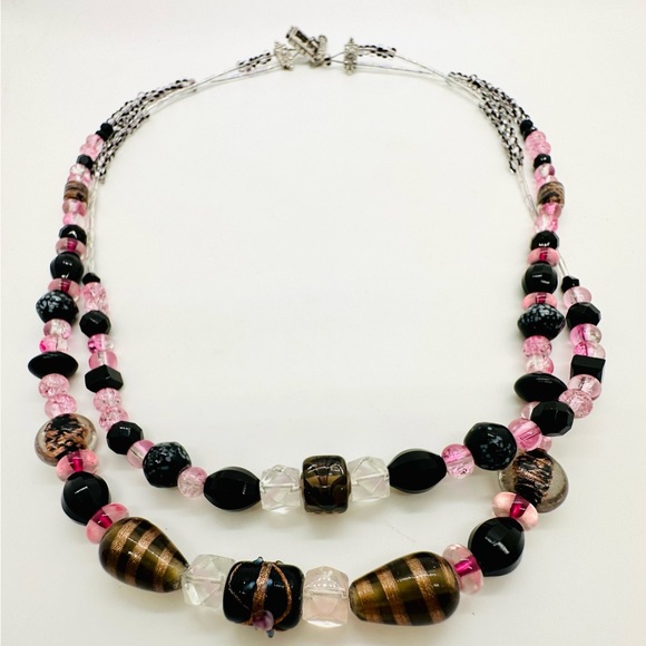 Modern Vintage Venetian Art Glass Bead Necklace - Picture 10 of 17